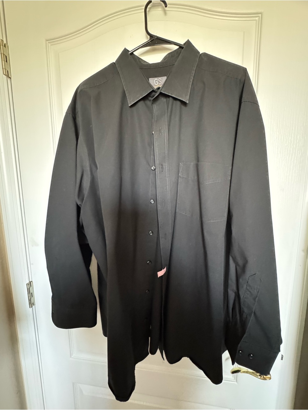 GS Men's Black Casual Button-Down Shirt